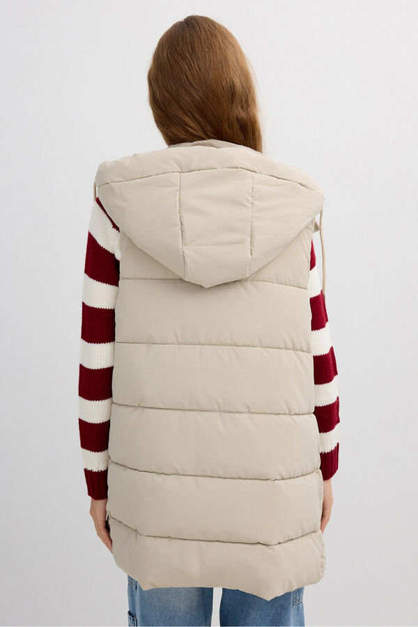 Inside Chaleco Largo Acolchado marr&oacute;n