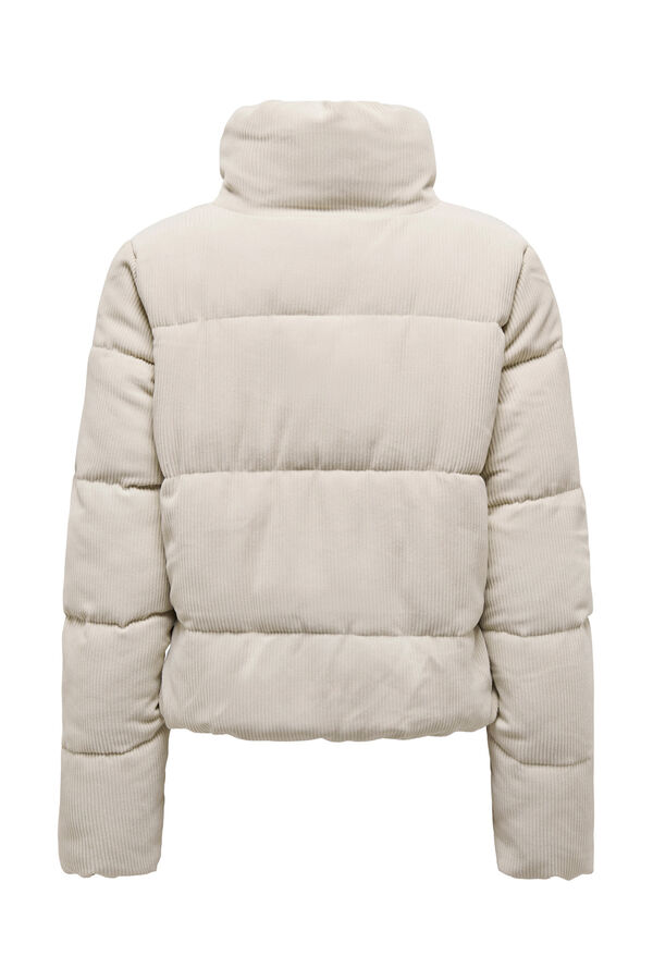 Only Casaco acolchoada de veludo cotel&ecirc;  cinzento