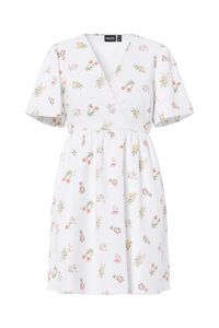 Pieces Bedrucktes Minikleid mit kurzen &Auml;rmeln