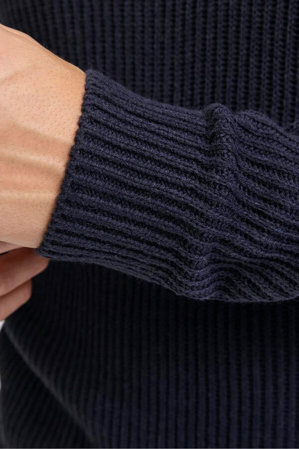 JJ REBEL Cross- neck jersey-knit jumper blue