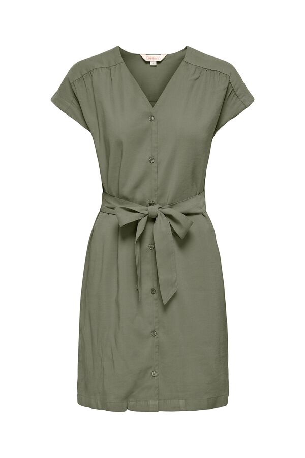 Only Vestido corto abotonado kaki