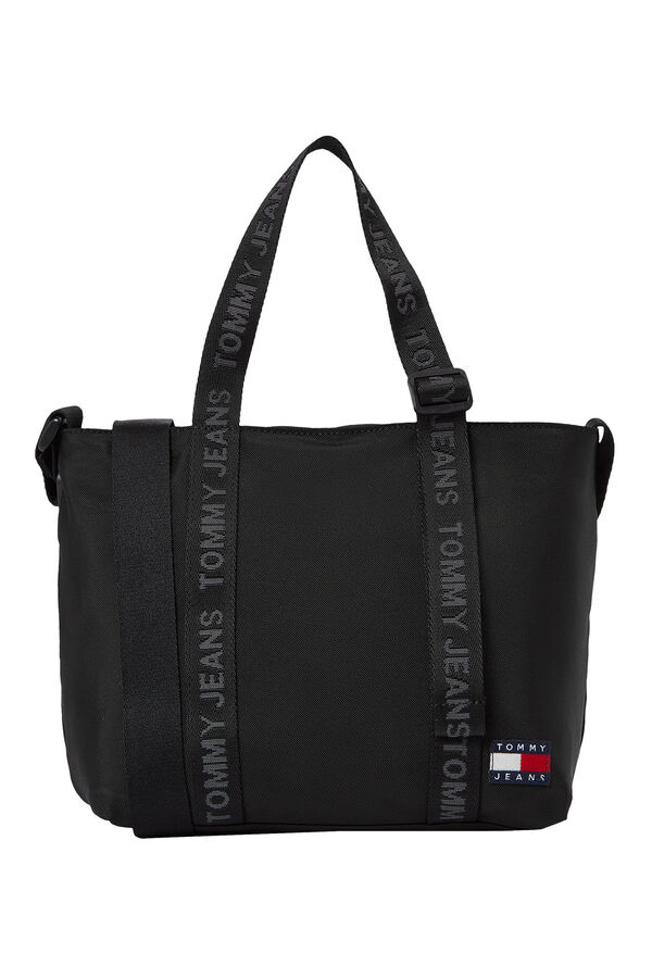 Springfield Women's Tommy Jeans mini tote bag with magnetic fastening black