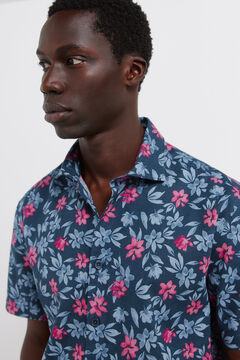 Springfield Printed linen short sleeve shirt