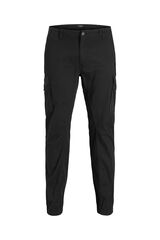 Springfield PLUS slim fit tapered cargo trousers crna