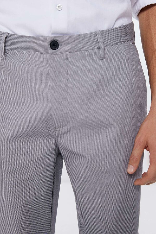 Springfield Pantalon chino habillé structuré gris