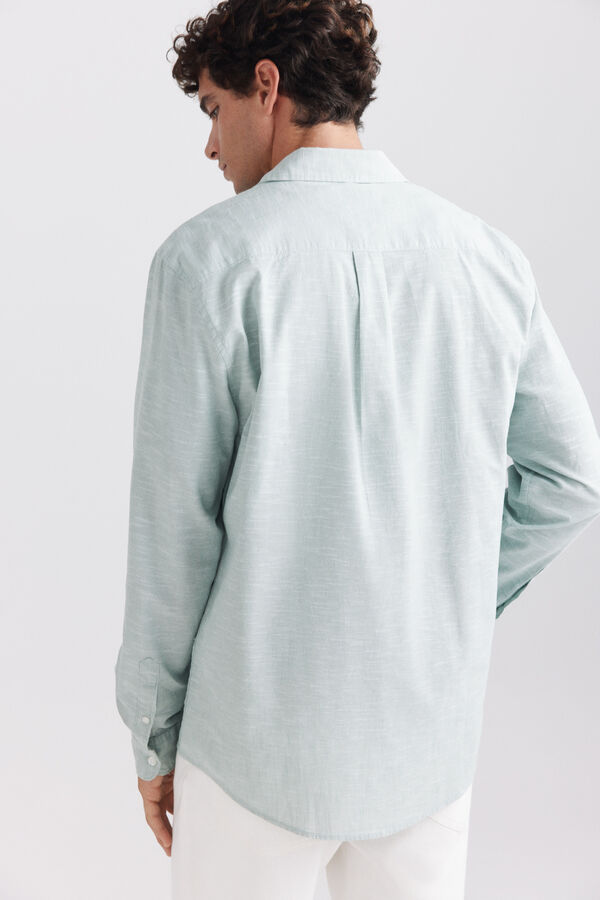 Springfield Linen-look shirt green