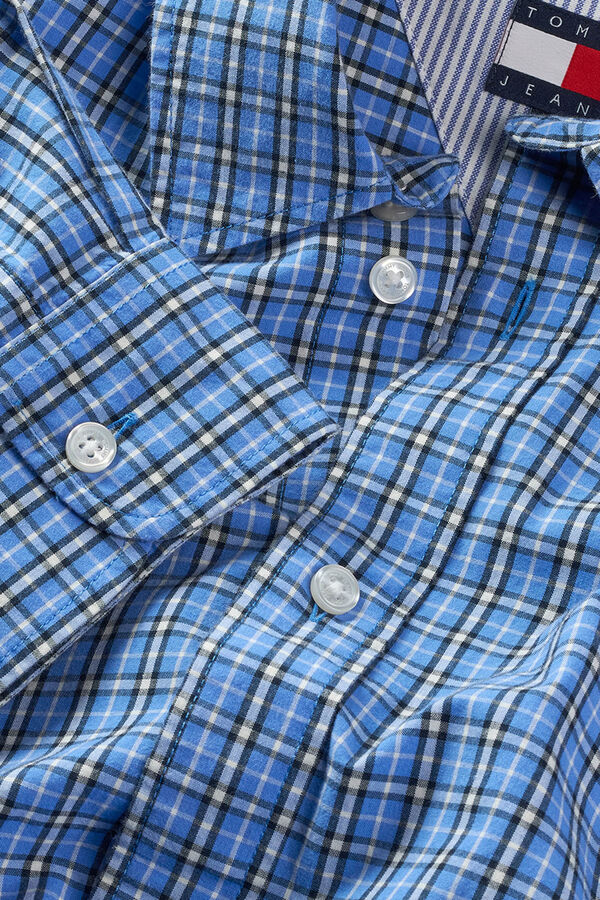 Tommy Jeans Men's poplin shirt blue