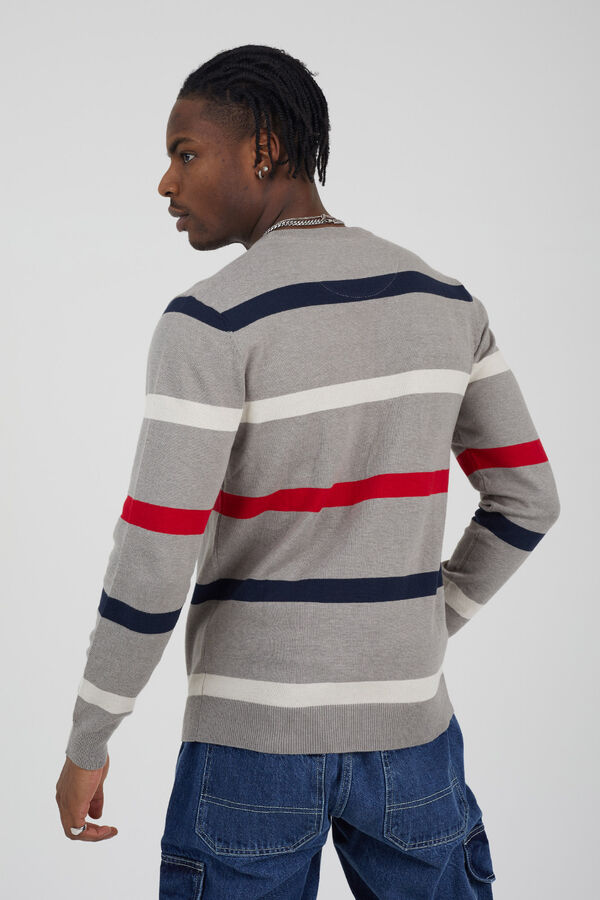 Brave Soul Striped jersey-knit jumper grey
