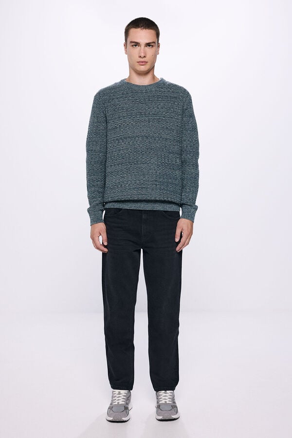 Springfield Textured twisted knit jumper plava