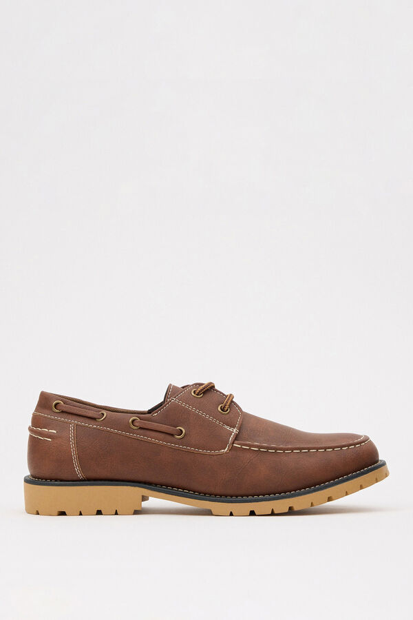 Springfield Essential stitched deck shoes brown