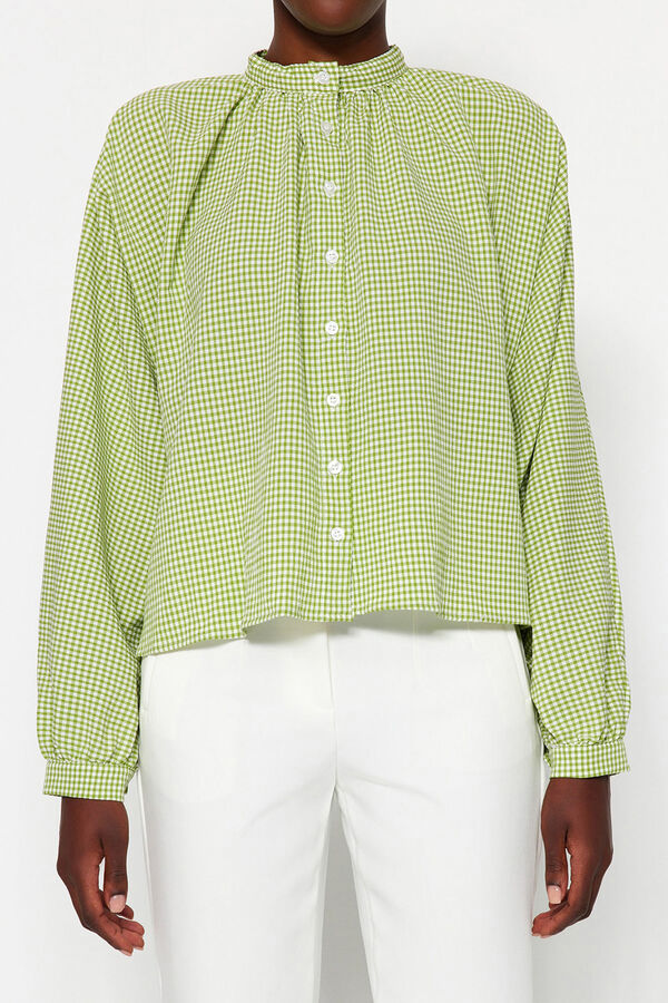 Trendyol Blusa abotonada verde