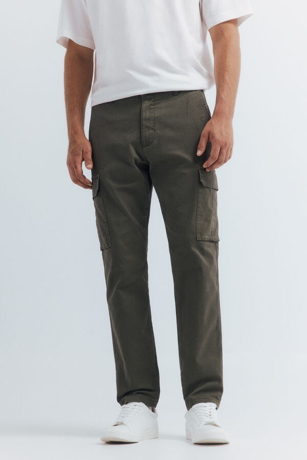 Springfield Slim fit cargo trousers beige