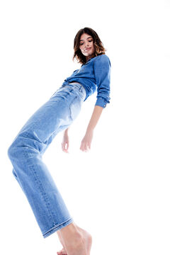 Springfield Jeans Straight recycelte Baumwolle nachhaltiger Waschvorgang blauer stahl