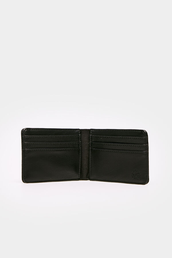 Springfield Essential faux leather wallet with micro perforations crna