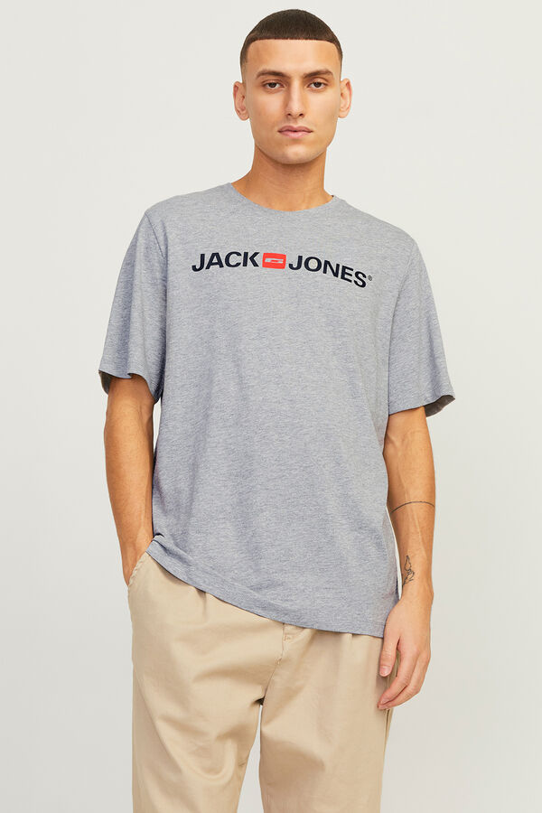 Jack & Jones Camiseta manga corta logo gris