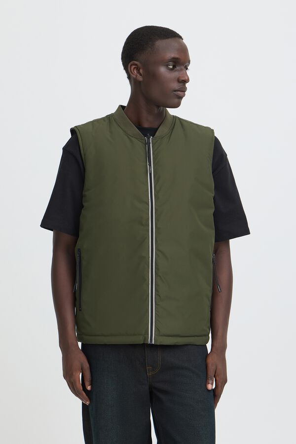 Blend Reversible puffer gilet beige