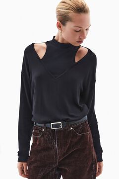 Oxxo Top manga larfa efecto layering
