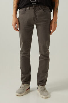 Springfield Slim fit washed 5-pocket trousers grey mix