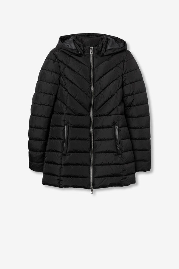 Tiffosi Casaco acolchoada com capuz remov&iacute;vel preto