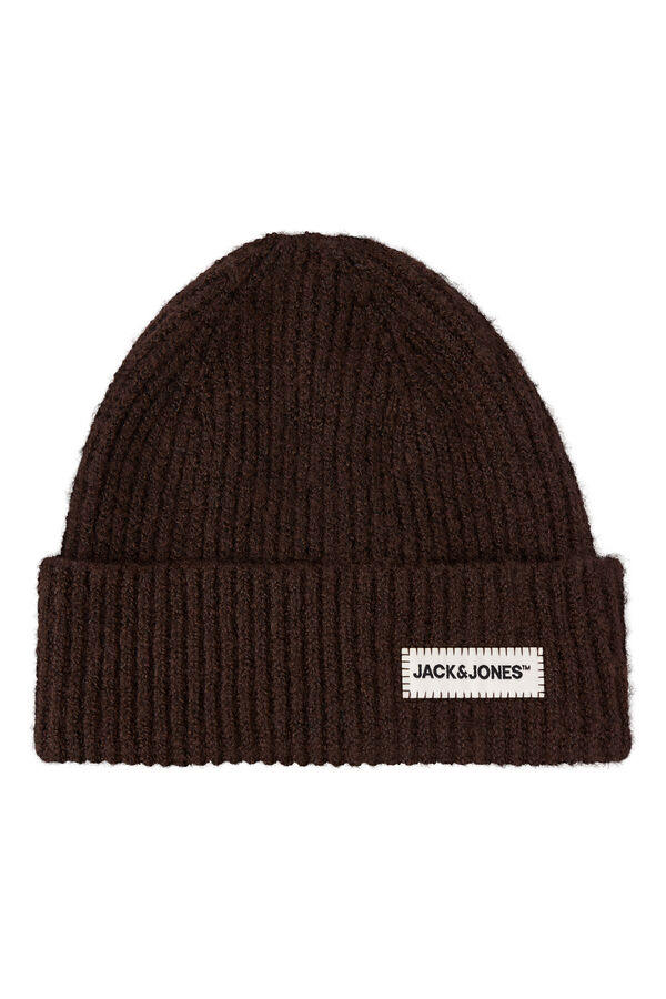 Jack & Jones Knitted polyester beanie brown