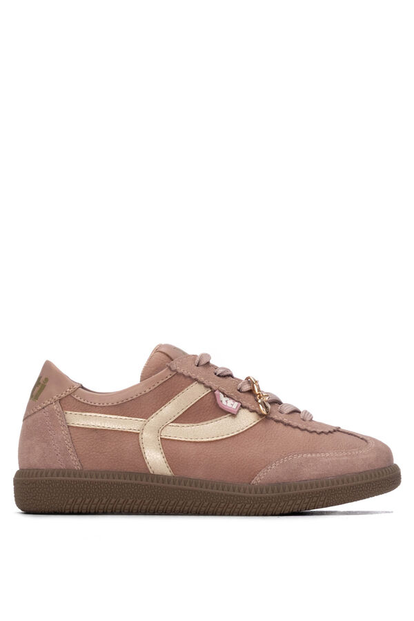 XTI Lace-up flat casual shoes nude
