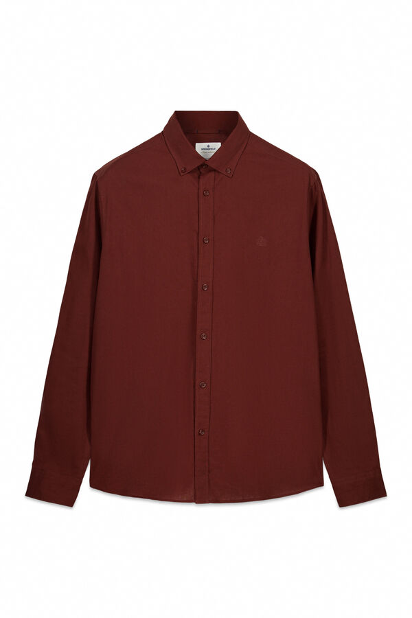 Springfield Linen overshirt with pocket red