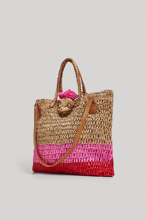 Springfield Straw Tote Bag pink