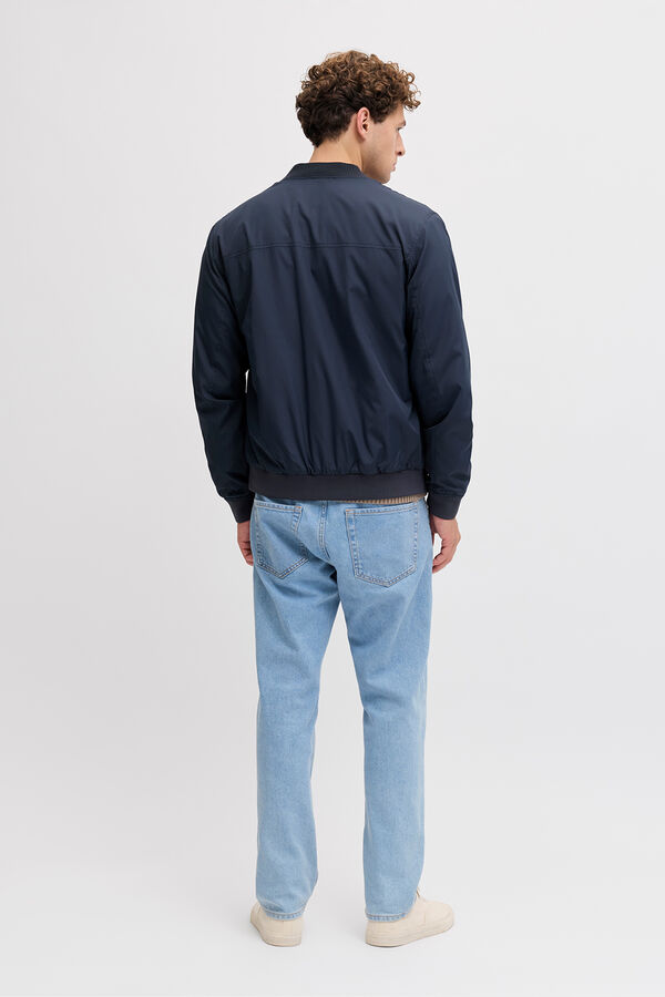 JJ REBEL Plain weave short bomber jacket blue