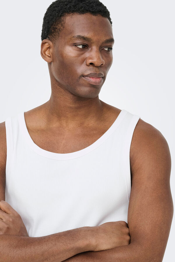 Only & Sons Sleeveless T-shirt white