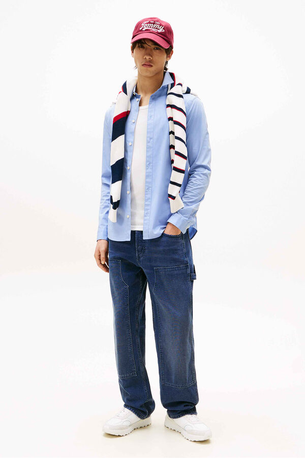 Tommy Jeans Slim stretch shirt blue