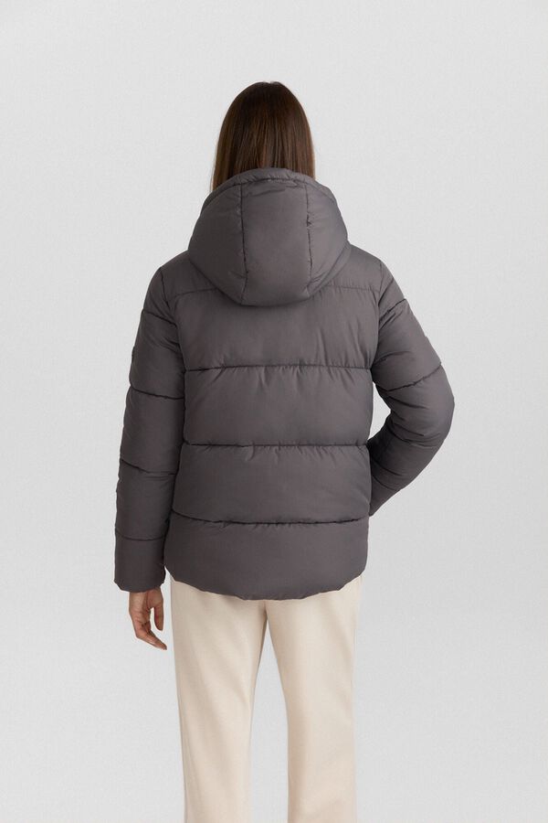 Springfield Puffer short jacket with hood grey