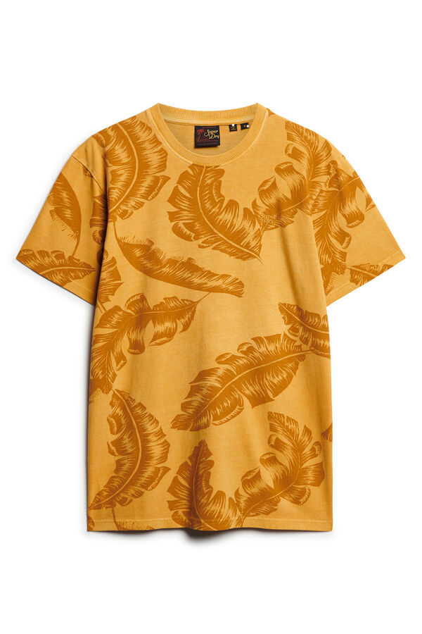 Springfield T-shirt with overdyed Vintage print yellow