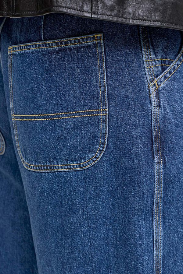 Jack & Jones Jeans baggy tiro alto algod&oacute;n azul