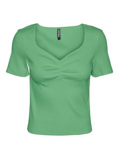 Springfield Ribbed top with short sleeves and a V-neck green