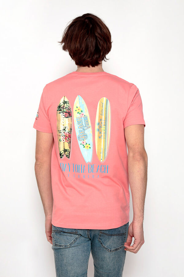 Springfield T-Shirt mit Print hinten rot