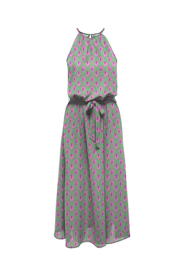 Springfield Langes Kleid Neckholder-Ausschnitt grün