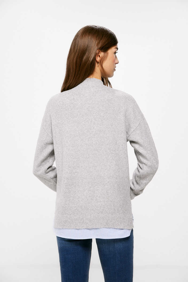Springfield Two-material "Bisou" jumper gray