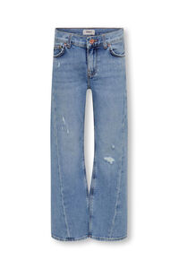 Only Girls Cal&ccedil;a jeans feminina de perna larga