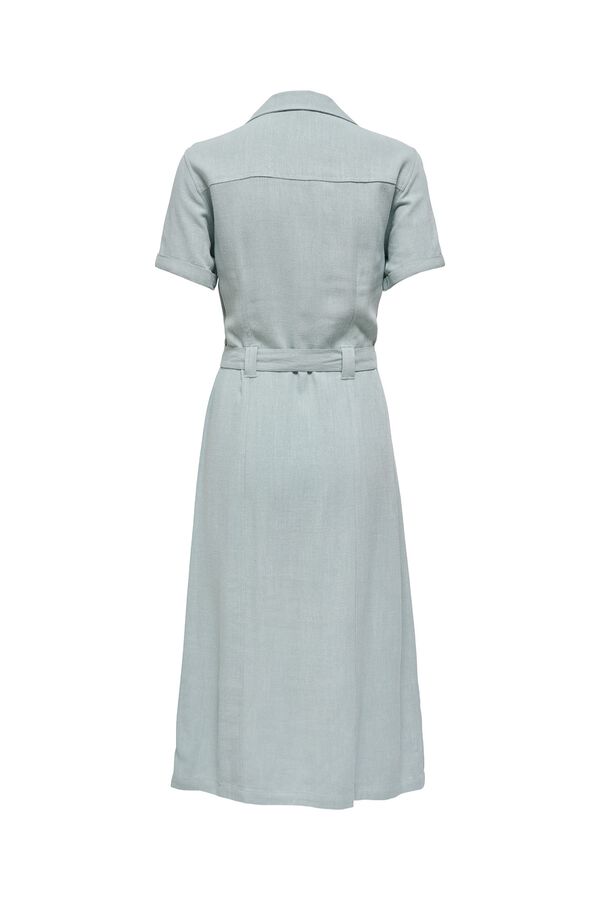 Only Vestido midi camisero kaki