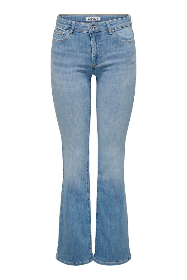 Only Jeans Flared Tiro Medio azul