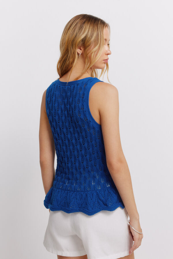 Springfield Top de malha com al&ccedil;as e folho azul