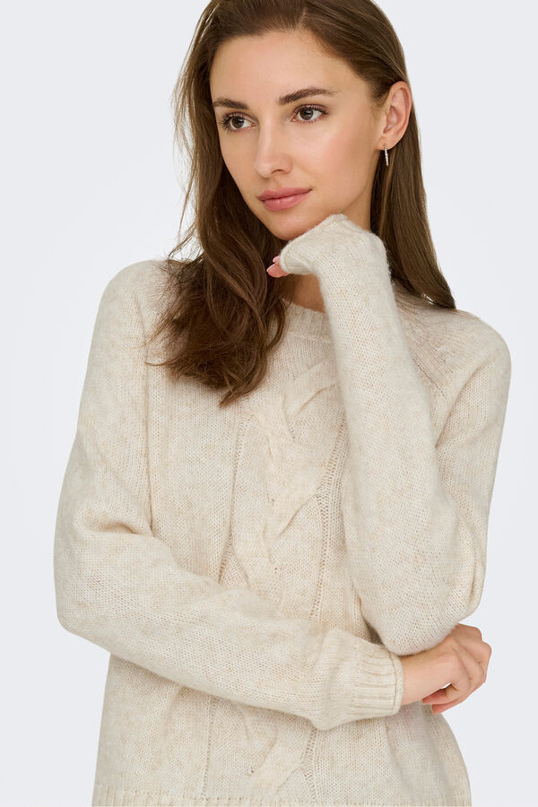 JDY Jersey cuello redondo blanco