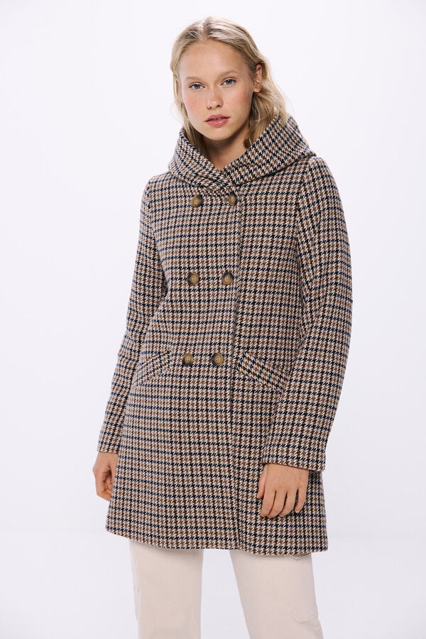 Springfield Checked buttons hood brown