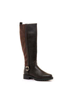 MTNG Botas de cano alto biker com fivela e sola dentada