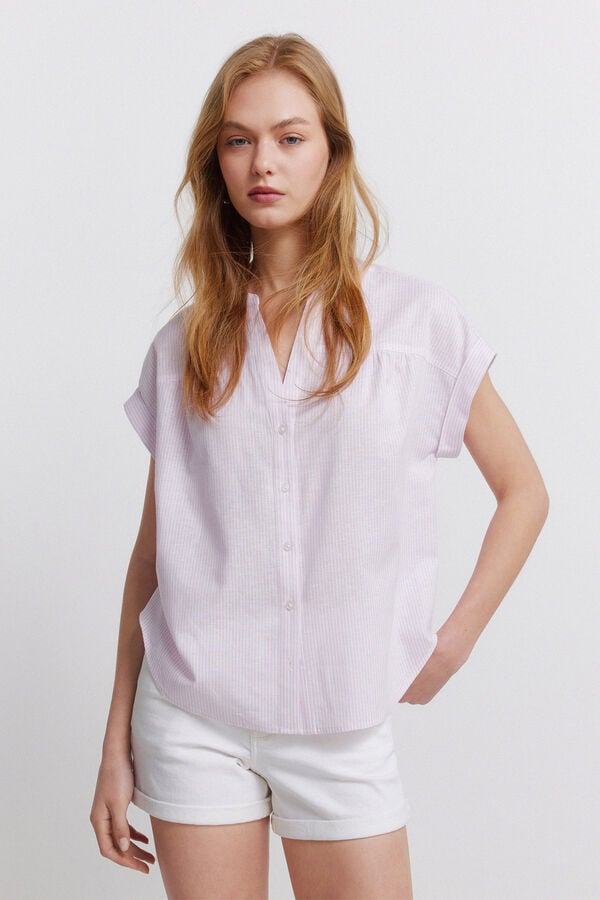Springfield Linen short sleeve shirt pink