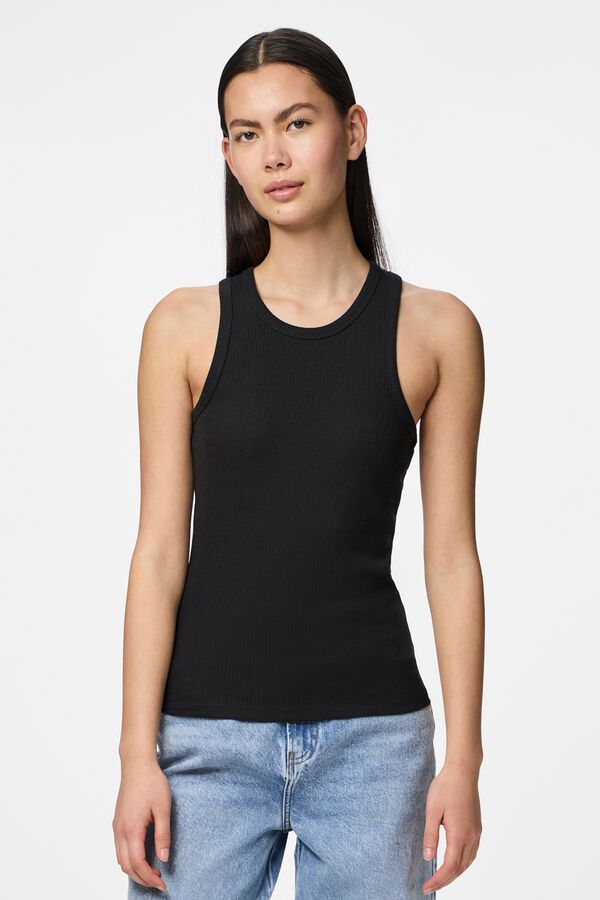 Pieces Camiseta b&aacute;sica tipo nadadora gris