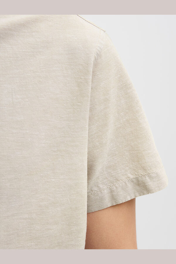 JJ REBEL Linen comfort fit shirt grey