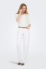 JDY Jeans rectos tiro medio blanco