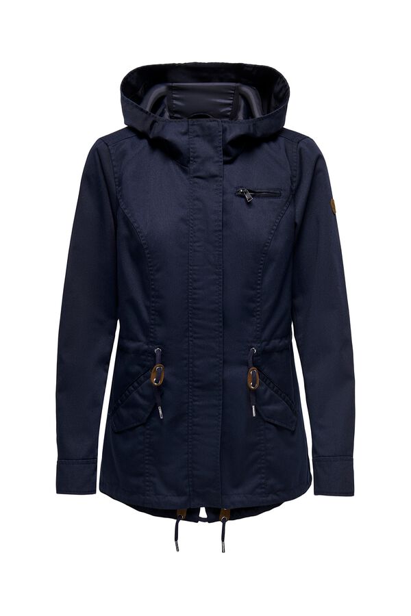 Only Short hooded parka blue