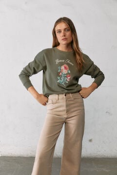 Springfield Sweatshirt "Bonne Chance" verde
